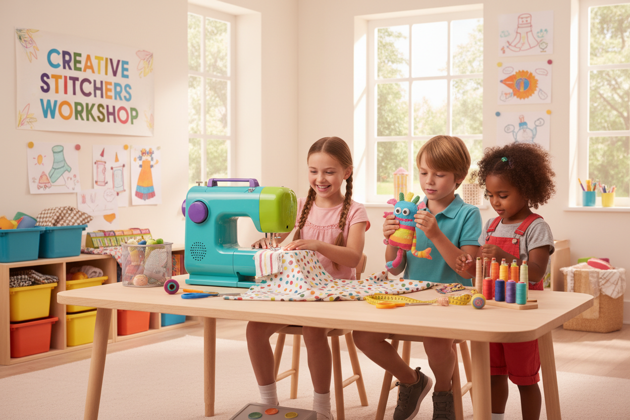 sewing machine with kids sewing